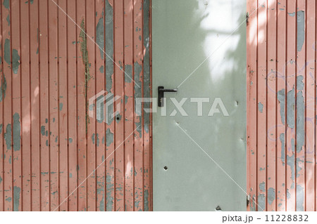 entrance of an old construction trailer entrance of an old construction trailer 11228832
