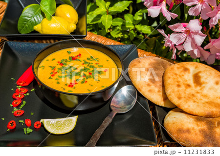 Traditional soup of red lentils Traditional soup of red lentils 11231833