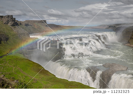 Waterfall Gullfoss and rainbow, Iceland 11232325