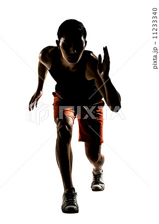 Silhouette of young Asian athlete running Silhouette of young Asian athlete running 11233340