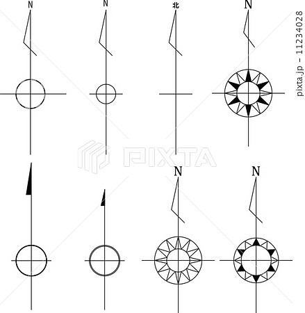 方位記号のイラスト素材