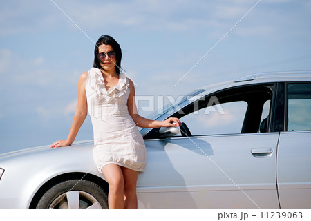 Stylish girl and car 11239063
