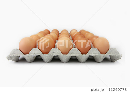 Eggs in paper tray isolated on white Eggs in paper tray isolated on white 11240778