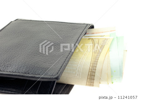black leather wallet with euro notes black leather wallet with euro notes 11241057