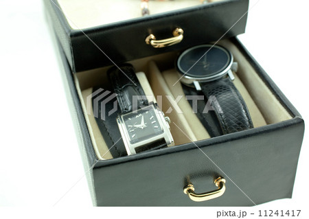 black with silver female watches in a jewelery case 11241417