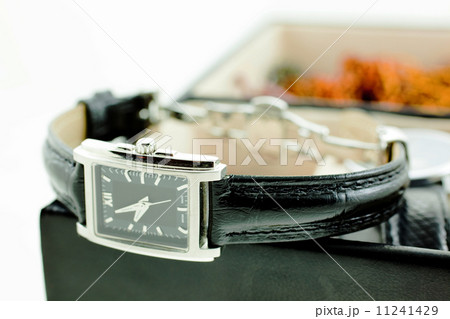 black with silver female watch in a jewelery case 11241429