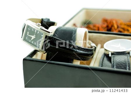 black with silver female watch in a jewelery case 11241433