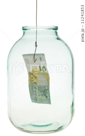 catching the last euro banknote from glass jar 11241853