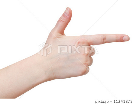 side view of finger handgun - hand gesture side view of finger handgun - hand gesture 11241875