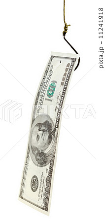 fishing with 100 dollars banknote bait on fishhook fishing with 100 dollars banknote bait on fishhook 11241918