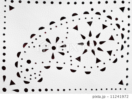 perforated paisley figure on white leather perforated paisley figure on white leather 11241972