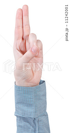 two fingers salute - hand gesture 11242001