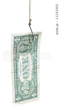 fishing with one dollar banknote bait on fishhook 11242002
