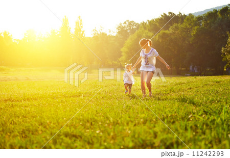 happy family on nature walks in the summer happy family on nature walks in the summer 11242293