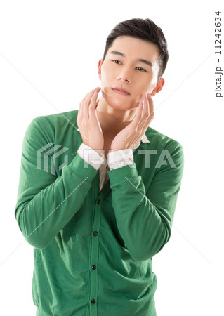 Sensitive Asian young man 11242634