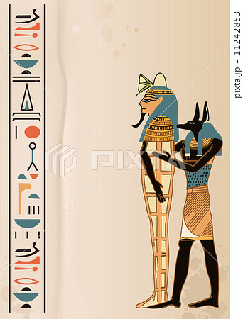 エジプト壁画イラストのイラスト素材