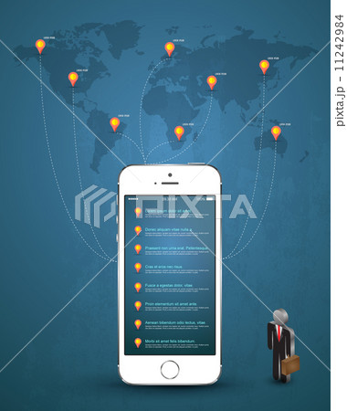 Smartphone communication concept with business man icons. 11242984