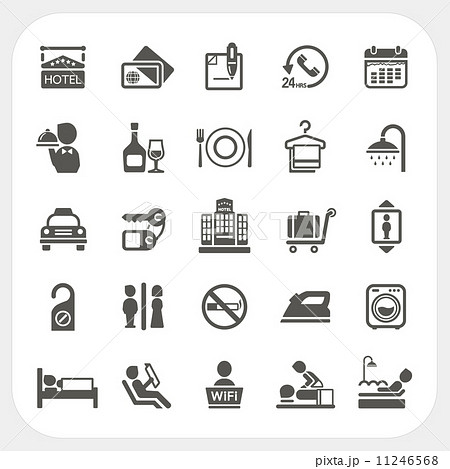 Hotel and Hotel Services icons set 11246568