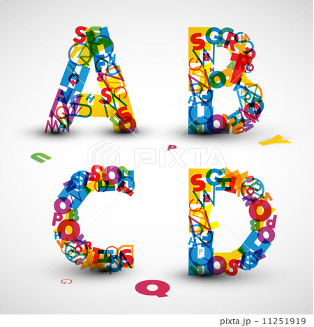 Vector font made from letters of the alphabet 11251919