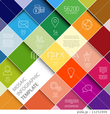 Vector raiinbow mosaic infographic template 11252000
