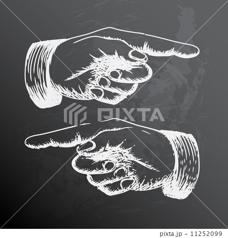 Vector retro Vintage pointing hand drawing 11252099