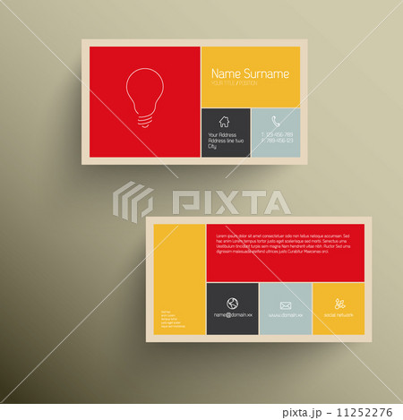 Modern business card template with flat mobile user interface Modern business card template with flat mobile user interface 11252276