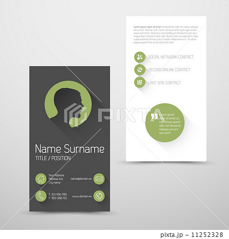 Modern green business card template with flat user interface Modern green business card template with flat user interface 11252328