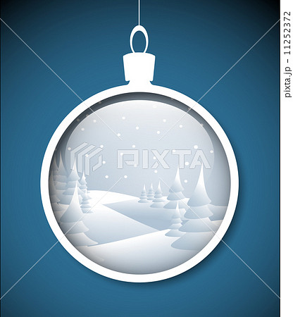 Vector Christmas bauble with snowy landscape 11252372