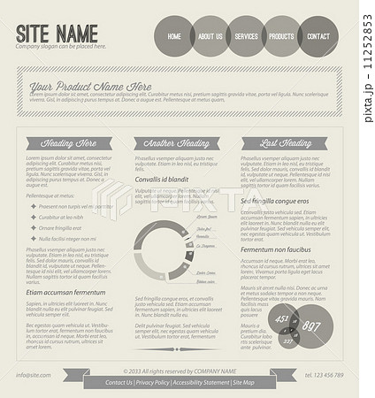 Black and white Vector Retro web page template 11252853