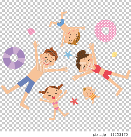 一個躺在泳衣的家庭 11253170