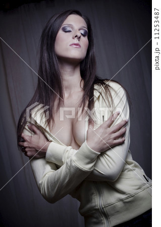 emotion attractive brunette girl 11253487
