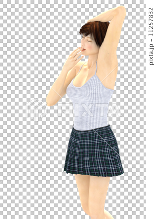 背伸びする若い女性 背伸びする若い女性 11257832