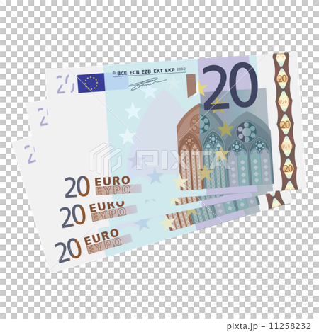 drawing of a 3x 20 Euro bills simplified drawing of a 3x 20 Euro bills simplified 11258232