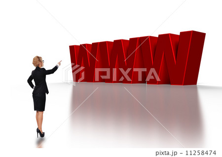woman pointing to www 11258474