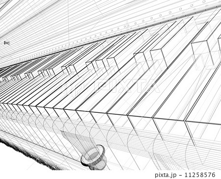 Antique grand Piano with path 11258576