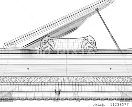 Antique grand Piano with path 11258577