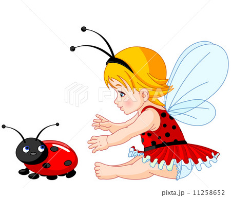 Cute baby fairy and ladybug 11258652