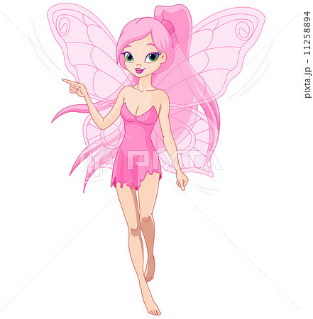 Cute pink fairy pointing 11258894