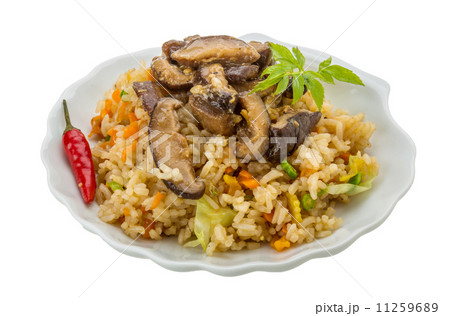 Fried rice with mushrooms 11259689