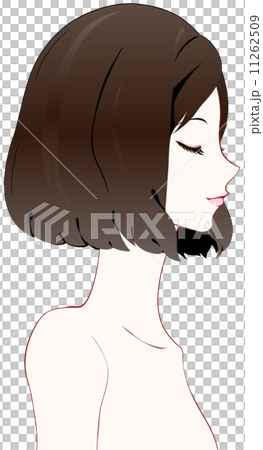 Beauty Profile Close Your Eyes Stock Illustration