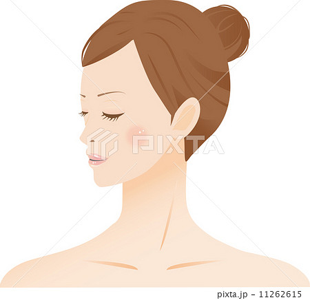 女性 横顔のイラスト素材