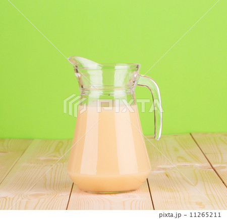Close up of banana juice in carafe. 11265211
