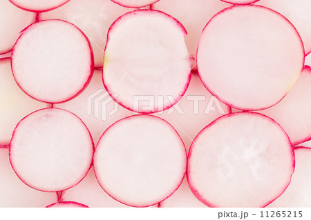 Close up of radish slices. Close up of radish slices. 11265215