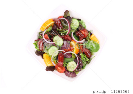 Fresh salad with sausage. Fresh salad with sausage. 11265565