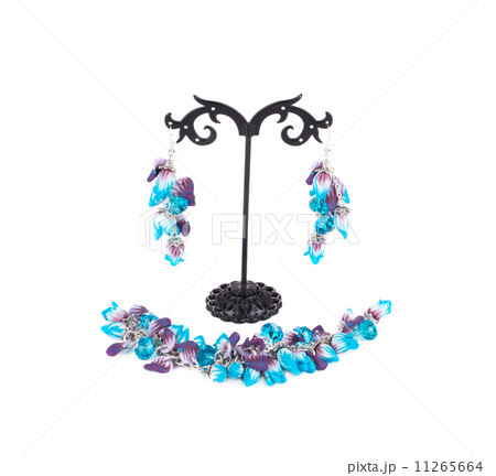 Bracelet and earrings on a stand. Bracelet and earrings on a stand. 11265664