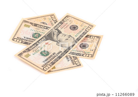 Heap of ten bill dollars. 11266089