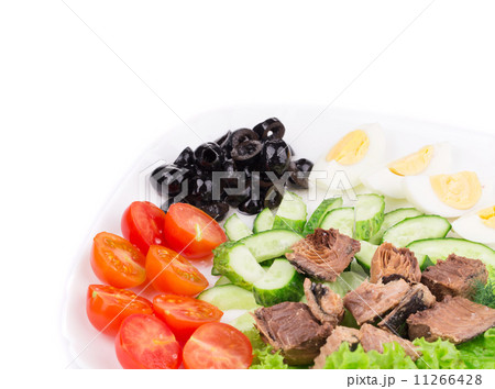 Close up of tuna salad with eggs. 11266428
