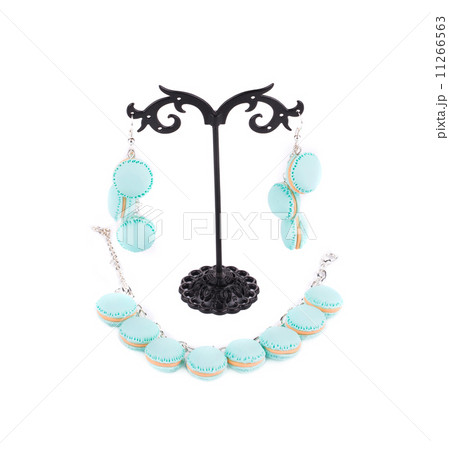 Bracelet and earrings on a stand. Bracelet and earrings on a stand. 11266563