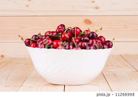 Cherries on wooden table Cherries on wooden table 11266998