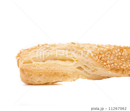Close up of crispy cheese cracker. 11267062